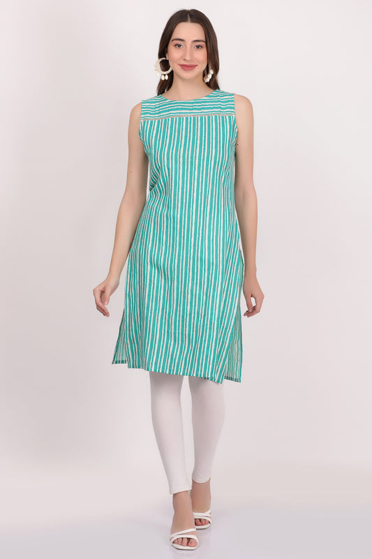 Aquamarine sleeveless (kurta)