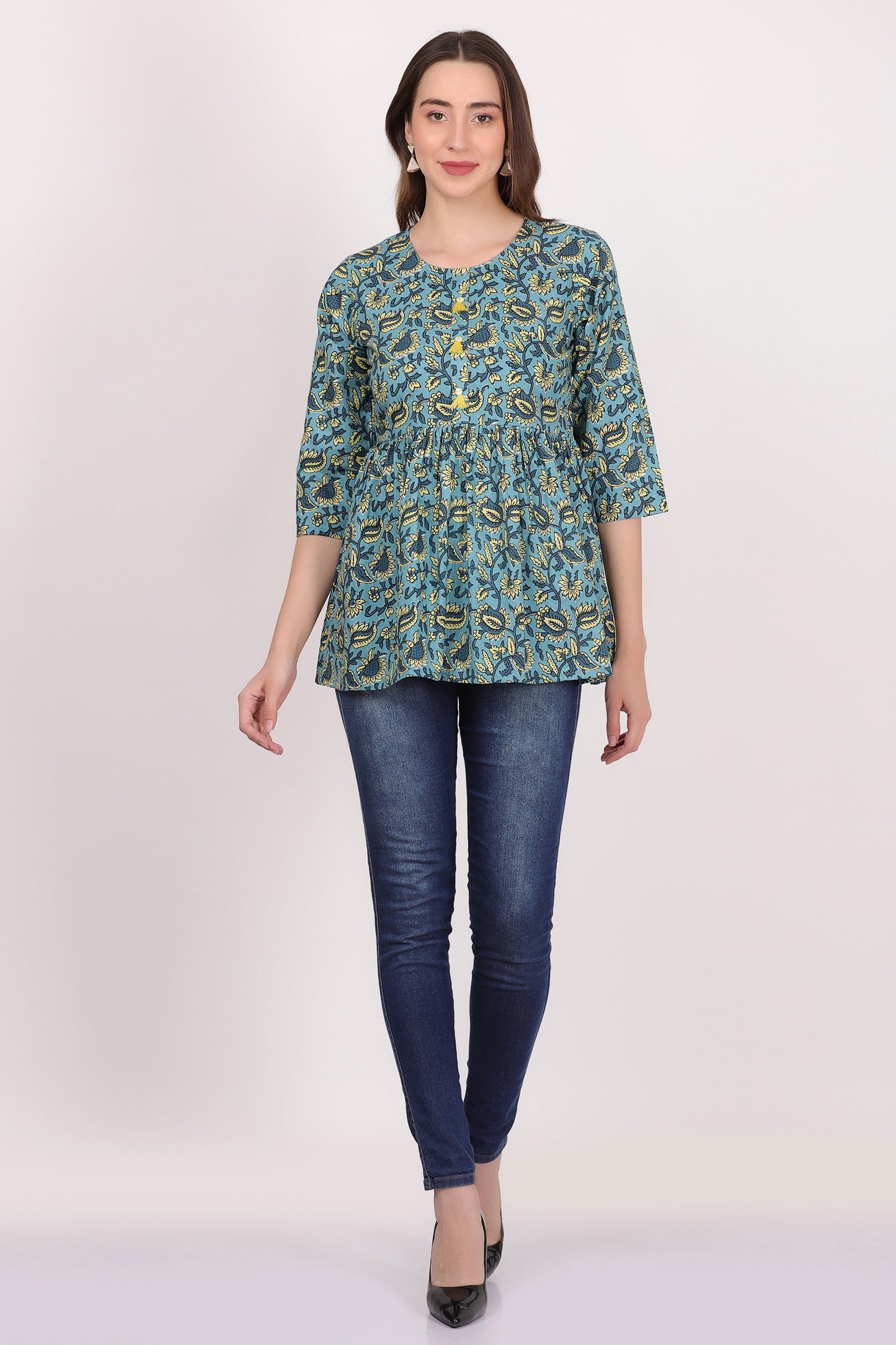 Teal jal (tunic top)