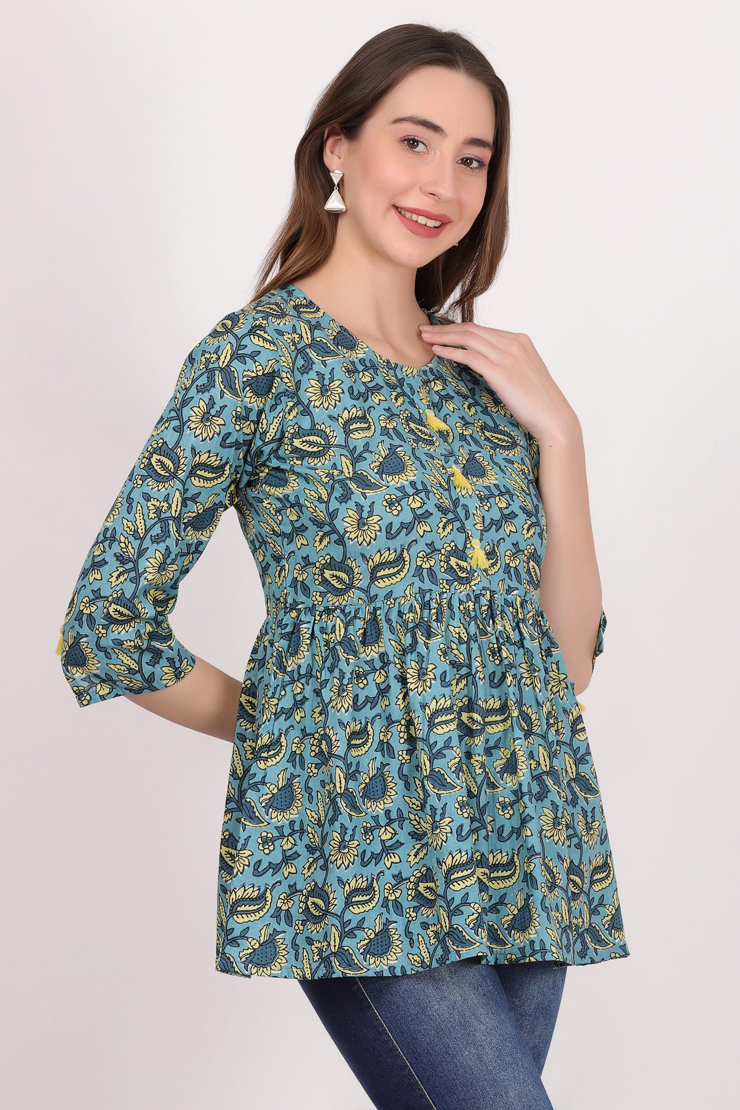 Teal jal (tunic top)