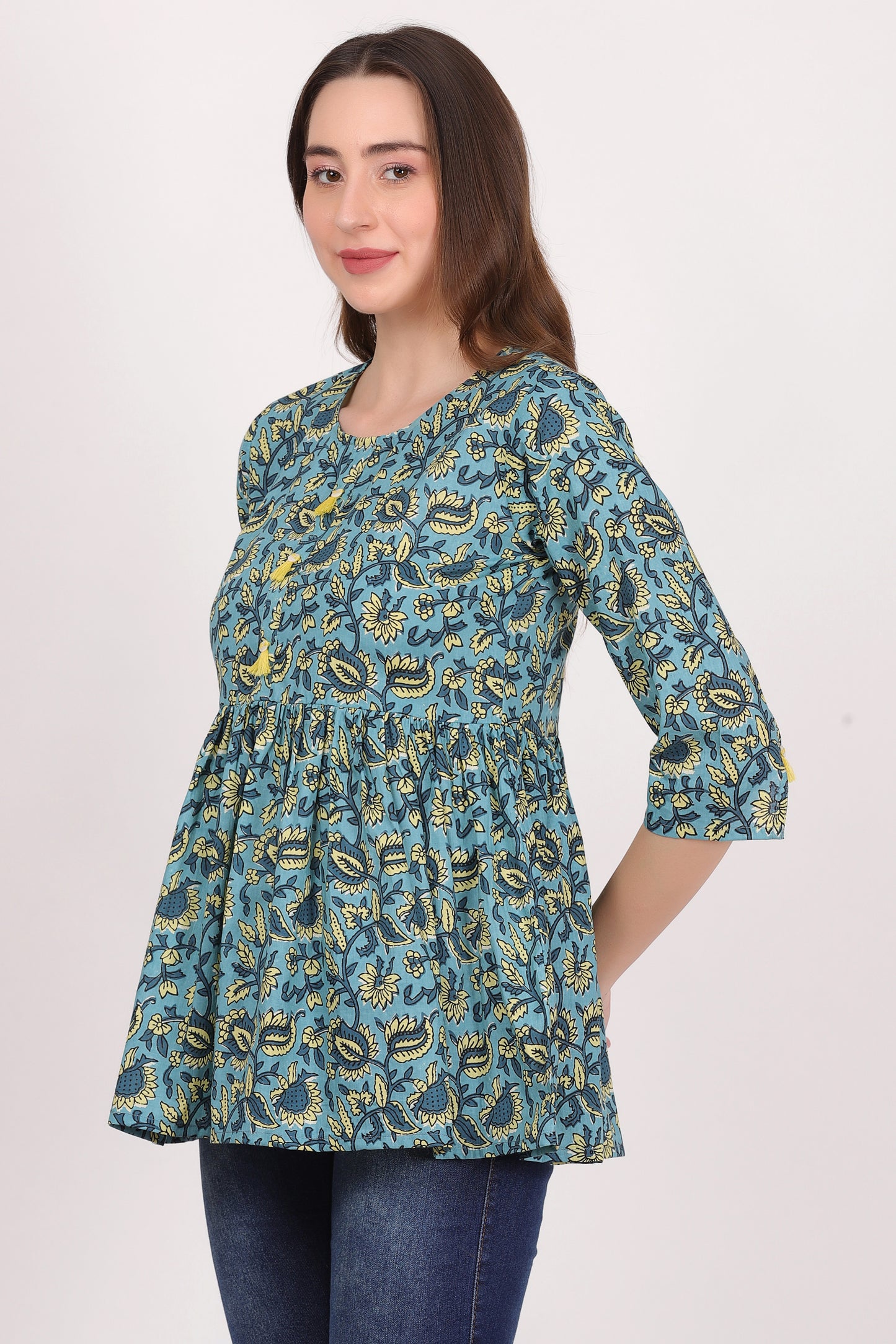 Teal jal (tunic top)