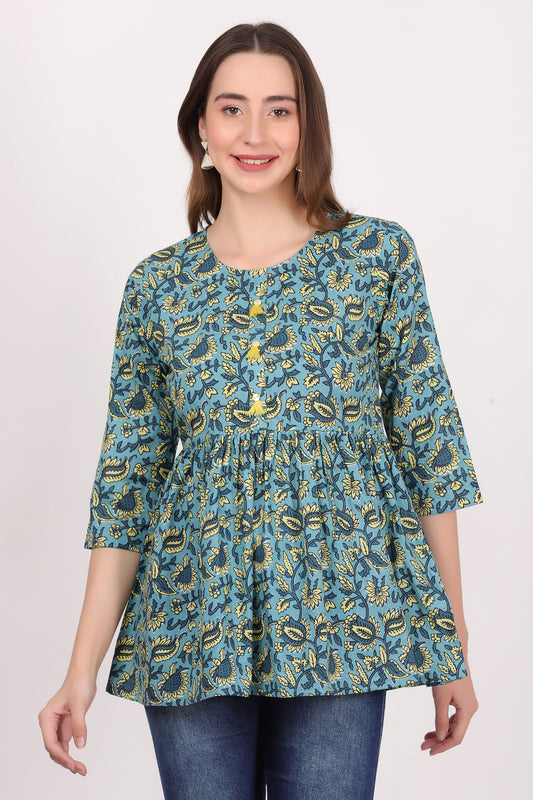 Teal jal (tunic top)