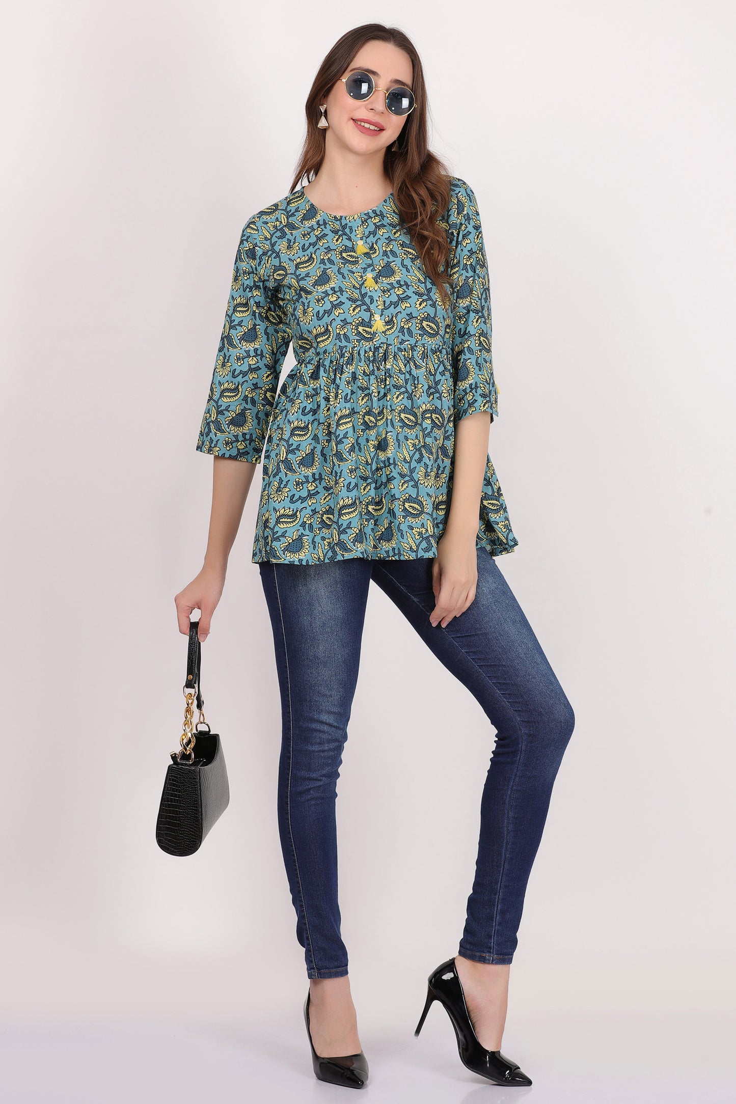 Teal jal (tunic top)